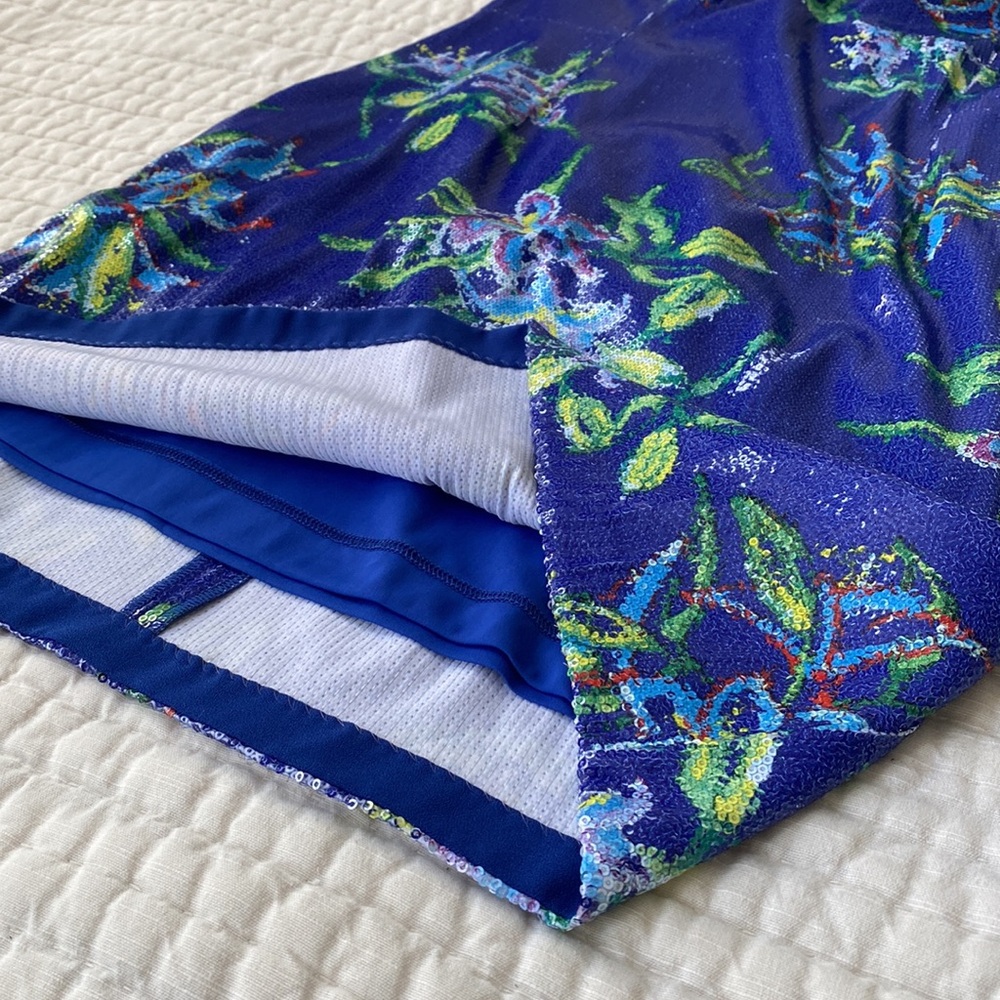 Adolfo Dominguez Sequin Blue Dress Size 40 - image 5